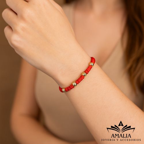 Pulsera 7 Nudos Individual o Parejas - Baño de Oro 18 Kilates