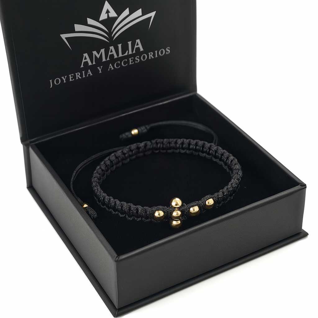 Pulsera Cruz Oro Laminado 18K