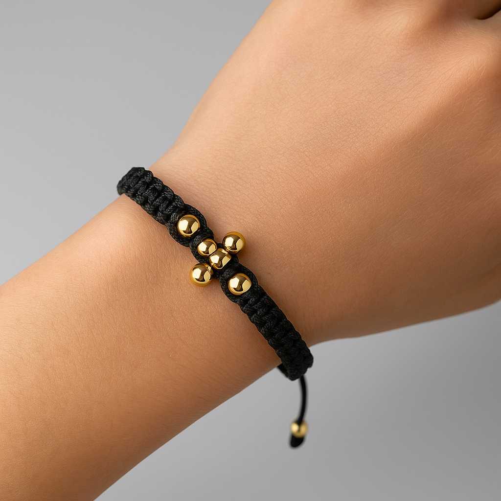 Pulsera Cruz Oro Laminado 18K