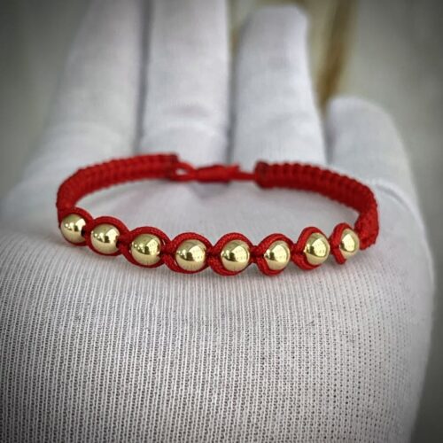 Pulsera 8 Balines Oro Laminado 18K - 5mm