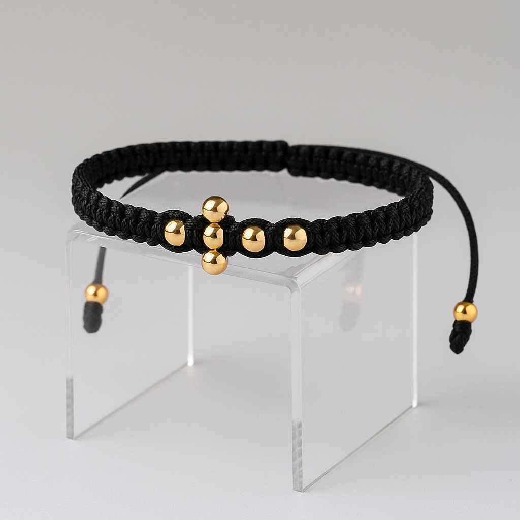 Pulsera Cruz Oro Laminado 18K